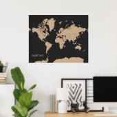 ワールドトラベルマップ ポスター (ホームオフィス)