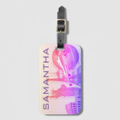 ワールドトラベルランドマークパーソナライズされた ラゲッジタグ (正面縦)