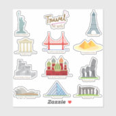 ワールドトラベルランドマーク&モニュメント教育 シール (シート)