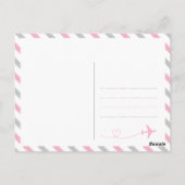 ワールドトラベル赤ちゃん女の子シャワー散水感謝 ポストカード (裏面)