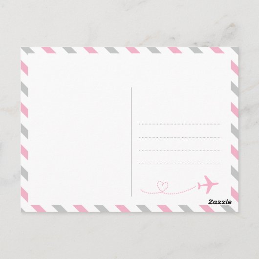 ワールドトラベル赤ちゃん女の子シャワー散水感謝 ポストカード (裏面)