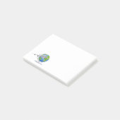 ワールドトラベル飛行機&グローブ ポストイット (アングル)