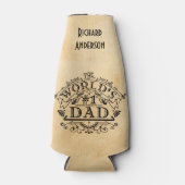 ワールドナンバーワンパパヴィンテージ パーソナライズされた ボトルクーラー (正面)