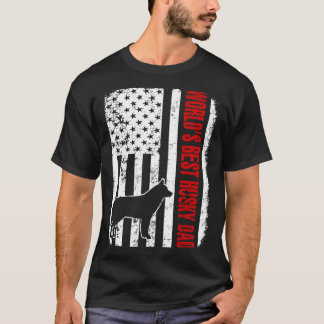 ワールドハ最高のスキーパパアメリカ国旗のシャツ Tシャツ