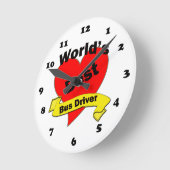ワールドバス最高のの運転手 ラウンド壁時計 (傾斜)