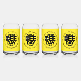 ワールドビーデイイエローブラック受粉者 ガラス缶