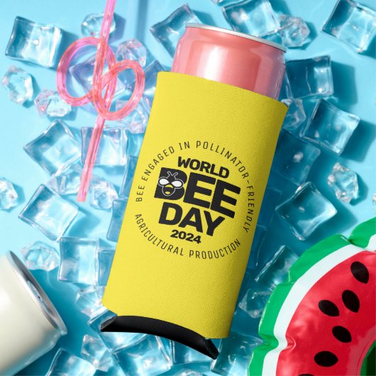 ワールドビーデイイエローブラック受粉者 スリム缶クーラー (インサイチュ 夏)