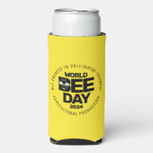 ワールドビーデイイエローブラック受粉者 スリム缶クーラー (Seltzer正面)