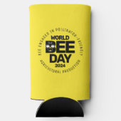 ワールドビーデイイエローブラック受粉者 スリム缶クーラー (裏面)