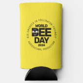 ワールドビーデイイエローブラック受粉者 スリム缶クーラー (正面)