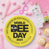 ワールドビーデイイエローブラック受粉者 ペーパープレート (パーティー)