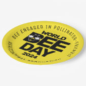 ワールドビーデイイエローブラック受粉者 ペーパープレート (アングル)