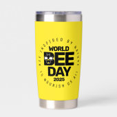 ワールドビーデイイエローブラック受粉者 保温保冷タンブラー (背面)