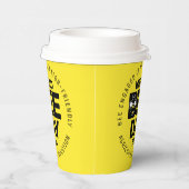 ワールドビーデイイエローブラック受粉者 紙コップ (右)