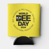 ワールドビーデイイエローブラック受粉者 缶クーラー (正面)