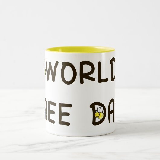ワールドビーデイマグ | かわいい蜂の巣箱フレームコーヒーカップ ツートーンマグカップ (中央)