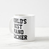 ワールドピアノ最高の先生ギフトマグ コーヒーマグカップ (正面左)
