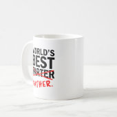 ワールドファーター最高の |おもしろい引用文ブラック&レッド文字 コーヒーマグカップ (正面左)