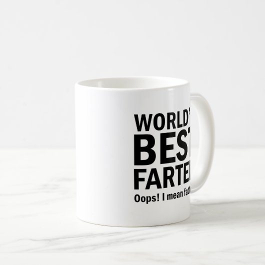 ワールドファーター最高の |ブラックおもしろい文字の引用文 コーヒーマグカップ (正面右)