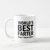 ワールドファーター最高の |ブラックおもしろい文字の引用文 コーヒーマグカップ (左)