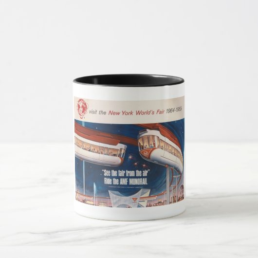 ワールドフェアモノレール、ニューヨーク1964ヴィンテージ マグカップ (中央)