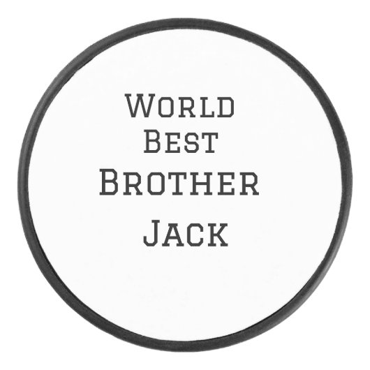 ワールドブラザー最高の追加ネーム文字スポーツ文字simpl アイスホッケーパック (正面)