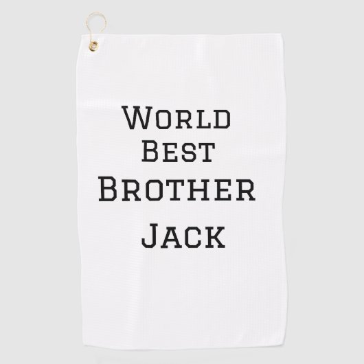 ワールドブラザー最高の追加ネーム文字スポーツ文字simpl ゴルフタオル (正面)