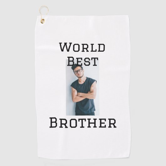 ワールドブラザー最高の追加ネーム文字スポーツ文字simpl ゴルフタオル (正面)