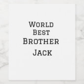 ワールドブラザー最高の追加ネーム文字スポーツ文字simpl ワインラベル (シングルラベル)