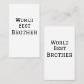 ワールドブラザー最高の追加ネーム文字スポーツ文字simpl 名刺 (正面/裏面)