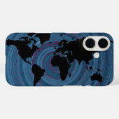 ワールドブラックマップ Case-Mate iPhoneケース (裏面 (横))