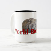 ワールドベアデイお祝いレッドタイポグラフィスケッチ ツートーンマグカップ (正面左)