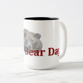 ワールドベアデイお祝いレッドタイポグラフィスケッチ ツートーンマグカップ (正面右)