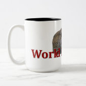 ワールドベアデイお祝いレッドタイポグラフィスケッチ ツートーンマグカップ (左)