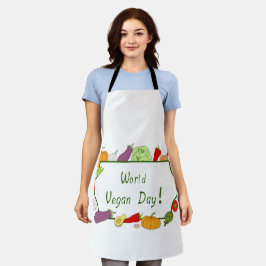 ワールドベジタリアンデイミニマリストかわいい エプロン