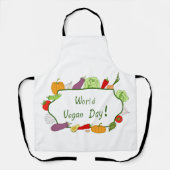 ワールドベジタリアンデイミニマリストかわいい エプロン (正面)