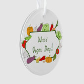 ワールドベジタリアンデイミニマリストかわいい オーナメント (正面)