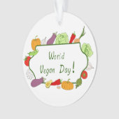 ワールドベジタリアンデイミニマリストかわいい オーナメント (正面)