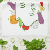 ワールドベジタリアンデイミニマリストかわいい キッチンタオル (折り畳み)