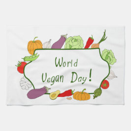 ワールドベジタリアンデイミニマリストかわいい キッチンタオル