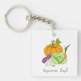 ワールドベジタリアンデイミニマリストかわいい キーホルダー