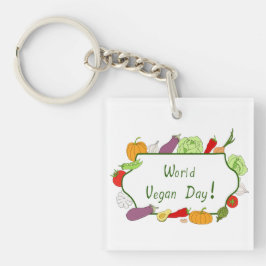 ワールドベジタリアンデイミニマリストかわいい キーホルダー