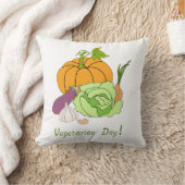 ワールドベジタリアンデイミニマリストかわいい クッション (ブランケット)