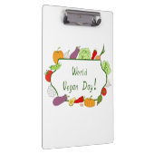 ワールドベジタリアンデイミニマリストかわいい クリップボード (右)