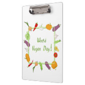 ワールドベジタリアンデイミニマリストかわいい クリップボード (左)