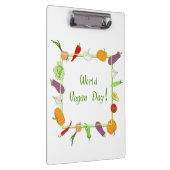 ワールドベジタリアンデイミニマリストかわいい クリップボード (右)