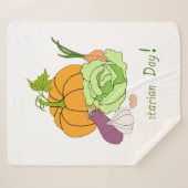 ワールドベジタリアンデイミニマリストかわいい シェルパブランケット (正面(横))