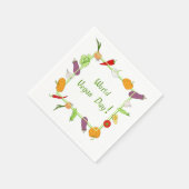 ワールドベジタリアンデイミニマリストかわいい スタンダードカクテルナプキン (角)