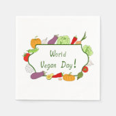ワールドベジタリアンデイミニマリストかわいい スタンダードカクテルナプキン (正面)
