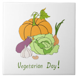 ワールドベジタリアンデイミニマリストかわいい タイル